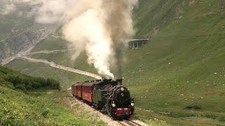 Dampfbahn Furka Bergstrecke | Mit Volldampf über den Pass! (4K)