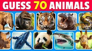 Guess 70 GIANT ANIMALS in 3 seconds  | EASY to IMPOSSIBLE