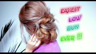 EASY RUNNING LATE HAIRSTYLE LOW BUN FOR SCHOOL OR WORK | Awesome Hairstyles