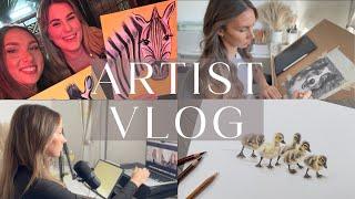 Artist Vlog - Paint + Sip with Shannon Mullin, commissions, exciting meetings & upcoming workshop!