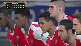 PES 2017 PENALTY SHOOTOUT CHELSEA VS ARSENAL(GAMEPLAY UEFA CUP )بيس 17