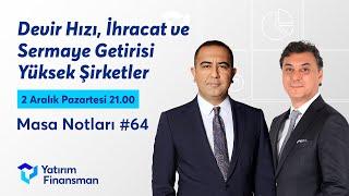 Masa Notları #64 I Devir Hızı, İhracat ve Sermaye Getirisi Yüksek Şirketler