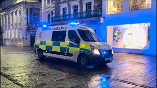 EXIGENT driver training ambulance responding down pedestrian area in norwich