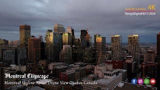 Montreal Cityscape Skyline Aerial Drone View Quebec Canada