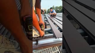 Installation process of aluminum tiles on the sun room roof