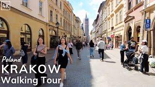 Krakow Walking Tour 4K - Beautiful Polish City - Poland - Street Walk (60fps)