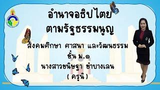 ม.1_วิชาสังคมศึกษาฯ เรื่อง อำนาจอธิปไตยตามรัฐธรรมนูญ