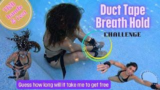 HOW FAST CAN I FREE MYSELF UNDERWATER Can You Guess? DUCT TAPE Breath Hold Challenge + UW HEADSTANDS