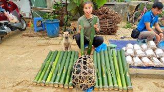 FULL VIDEO 200 days:harvesting bamboo shoots,wild tubers, squash,bringing them to the market to sell