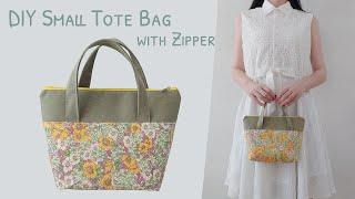 How to sew a mini tote bag with zipper | diy small tote bag /mini tote bag | mini tote bag tutorial