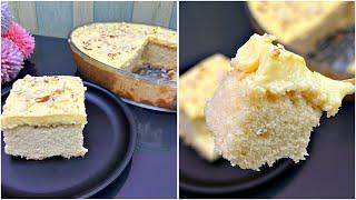 Soft & Creamy Vanilla Custard Cake/Easy Vanilla Custard pudding Cake With Custard Powder