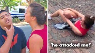 Toxic Woman Slaps Man And Instantly Regrets It..