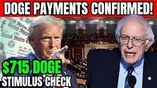 DOGE JUST CONFIRMED! $715 Stimulus Checks For Social Security, Taxpayers & Veterans