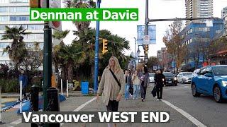 4K Vancouver Walk | West End - Denman St, English Bay, Davie St - Life in Canada in Fall 2023