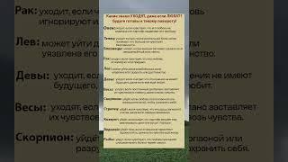 Как знаки УХОДЯТ даже если любят?