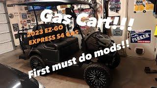 Gas golf cart 2023 ez go express s4 gas first must do mods!