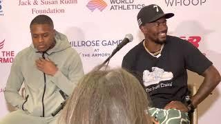 Trayvon Bromell 2022 Millrose Games Press Conference 60m