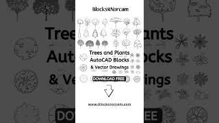Trees and Plants, AutoCAD Blocks.  Free Download.