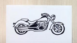 "How to Draw a Motorcycle - Step-by-Step Tutorial for Beginners"