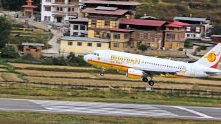 The Best Landing Ever at Paro Airport! Bhutan Airlines A319's Stunning Touchdown on Runway 33!!!!!!