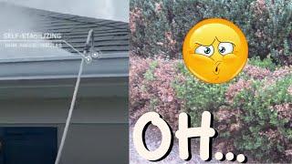 Gutter cleaning from the ground and How NOT to destroy Plants Roof cleaning