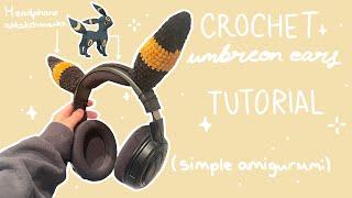 Crochet Umbreon ear headphone attachments tutorial (simple amigurumi)