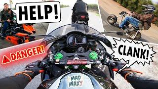 WTF! Ninja H2 Engine RATTLE & WARNING LIGHTS! ️ Slash Cut Slip-On #MaxyDaily