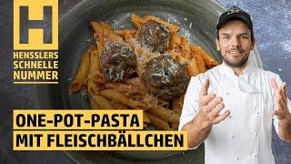 Schnelles One-Pot-Pasta mit Fleischbällchen aus dem Philips Airfryer Dual Basket vom Henssler