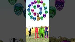 moye moye song and Dame tu cosita Spiderman & pink allen & red frog vs me head matching magic video
