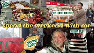 SPEND THE WEEKEND WITH ME | BOODLE FIGHT + CHRISTMAS CLEANUP + SHOPPING HAUL + COSTCO WITH FRIENDS