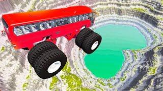 Cars vs Leap Of Death #1 | BeamNG Drive | Realistic Crashes