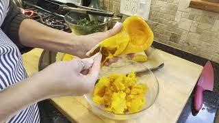 Making Butternut Squash & Kale Lasagna