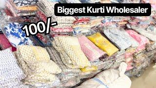 100/- BIGGEST KURTI WHOLESALER IN JAIPUR MARKET | KURTI PANT DUPATTA SET