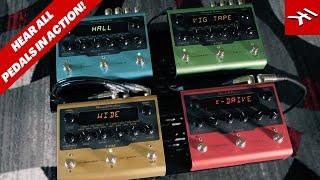 Combined AmpliTube X-GEAR distortion, delay, reverb, modulation pedals demonstration