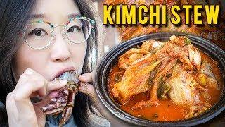 SPICY KIMCHI Mackerel Stew ft. RAW MARINATED CRAB  Jeju Island, Day 2