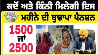 2500 rs pension scheme latest news punjab today || old age pension news | budapa pension scheme