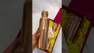 Experience the blend of style and wellness with Devardhi’s copper bottle and glass gift sets.!!!
