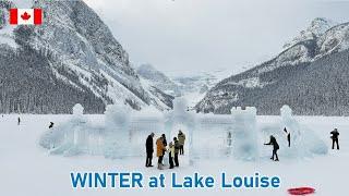 Winter at Lake Louise Banff ️ Walk and Skating ️ Banff National Park Canada 