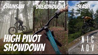 High Pivot Enduro Head to Head | Forbidden Dreadnought v Trek Slash v Devinci Chainsaw