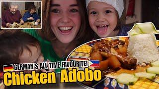 Cooking Our favourite Pinoy Chicken Adobo! German Family Eating Filipino Dishes!