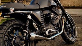 Moto Guzzi V7 Stone Scrambler. Megaton exhausts. AX41 tyres.