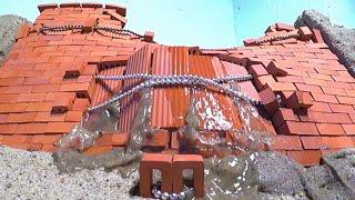 Can Magnetic Balls Stop A Mini Brick Dam Breach - Mini Construction Disaster - Dam Breach Experiment