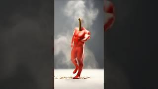 Red chili Mirchi transfer into Man #redchili #mirchi #chili #chiliman #redman #funny #pixverse #ente