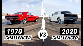 1970 vs 2020 Dodge Challenger RT: Old vs New Muscle Car Drag Racing Street Style