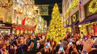 2024 London Christmas Lights Tour  Bond Street & Mayfair Christmas Lights Walk  4K HDR