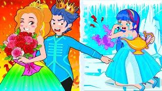 HOT and COLD ELEMENTS LOVE STORY, But Prince Alex Betrays Poor Princess?! | Poor Princess Life