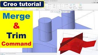 Creo tutorial | Merge and Trim command explained in detail #mechanicaldesignadda