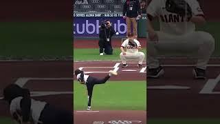 Kid throws first pitch