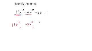 Identify the terms of an expression or equation