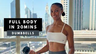 20 min Full Body DUMBBELL Workout for Muscle & Strength